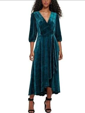 green velvet calvin klein dress | Dresses | Calvin Klein Dark V Neck Wrap Long Sleeve Sheath Cocktail 2 Fall Holiday